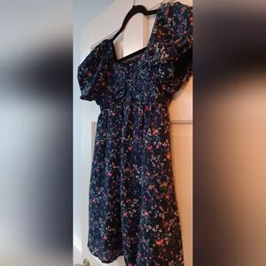 Charming Floral Kids Dress - Navy and Multicolor